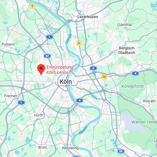 Karte von Köln und Umgebung mit dem Einsatzgebiet von Lenos